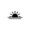 Sunset icon, sunrise icon. weather symbol black vector