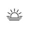 Sunset icon, sunrise icon. weather symbol black vector