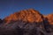 Sunset that illuminate a beautiful, spiers rich, Dolomite peak