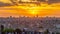 Sunset illuminates ancient city skyline, famous monument backlit by twilight generated by AI