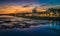 Sunset image of Blois and the Loire River, France