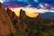 Sunset Image of the Garden of the Gods.