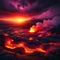 Sunset Inferno: Captivating Glowing Lava Flows