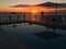 Sunset inKey Biscayne from waterfront house with pool and terrace