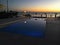 Sunset inKey Biscayne from waterfront house with pool and terrace