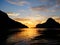 Sunset on an Inlet on the small islands of El Nido, Palawan, Phillipines