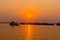 Sunset on Irrawaddy river