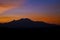 sunset of iztaccihuatl volcano silhouette
