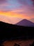 Sunset at Jemeluk bay overlooking Mt. Agung in Bali