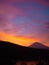 Sunset at Jemeluk bay overlooking Mt. Agung in Bali