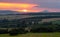 Sunset in Kaczawskie mountains in Poland