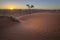 Sunset at the Kalahari sand dunes