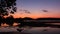 A sunset at Kampot River side with view at Bokor National Park