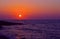 Sunset on Kato Gouves beach in Crete