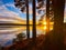 Sunset at Kielder Water, Northumberland Park, England