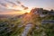 Sunset kings tor dartmoor devon uk