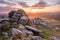 Sunset kings tor dartmoor devon uk