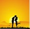 Sunset Kissing silhouette