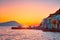 Sunset in Klima village on Milos island in Greece