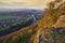 Sunset on Krivin mountain over Hron river during autumn