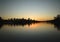 Sunset at Lago Igapo lake localized in Londrina city