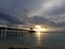 Sunset on the lagoon of bora fakarava french polynesia, pontoon, deck