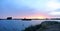 Sunset in Lagoon of Tarelo and marshes of Bonanza in the National Park of DoÃ±ana, sothern Spain