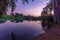 Sunset with lake, Antipatris Fort, Yarkon Tel-Afek National Park