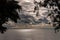 Sunset at Lake Llanquihue covered with clouds, in the autumn season.