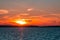 Sunset on Lake Michigan on a summer day at Mackinac Island