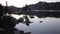 Sunset and Lake in Sierra Nevada Mountains, California