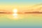 Sunset on the lake, vector landscape background