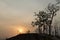 Sunset in Lan Kang Pai canyon. Pai, Thailand