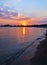 Sunset landscape at Eretria beach Euboea Greece