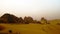 Sunset Landscape of Meroe pyramids in the desert, Sudan,