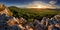 Sunset landscape panorame with spring forest - Tribec, Slovakia