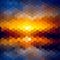 Sunset landscape pattern of geometric shapes. Colorful mosaic. T