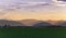 Sunset landscape in Romania. Ceahlau mountain