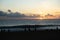 Sunset landscape scenery silhouette wave clam sea