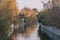 Sunset landscape of Suzhou ancient city wall park