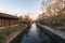 Sunset landscape of Suzhou ancient city wall park