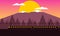 sunset landscape vector background design