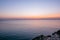 Sunset landscape view of sea at Bozcaada