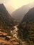 Sunset landscape on the way to Everest Base Camp, trekking in Himalayas, Nepal, Solukhumbu region, Sagarmatha National Park