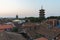 Sunset landscapes of east and west towers of Kaiyuan Temple, the largest buddhist temple in Fujian Province