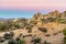 Sunset Lanscape overlooking Joshua Tree Natinal Park - Twilight