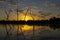 Sunset at Lara wetlands in outback western Queensland