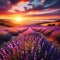 Sunset Lavender Field, AI generated