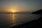 Sunset at Le Tombe beach, on island of Elba, Tuscany