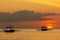 Sunset leisure time on Boracay beach. Philippines